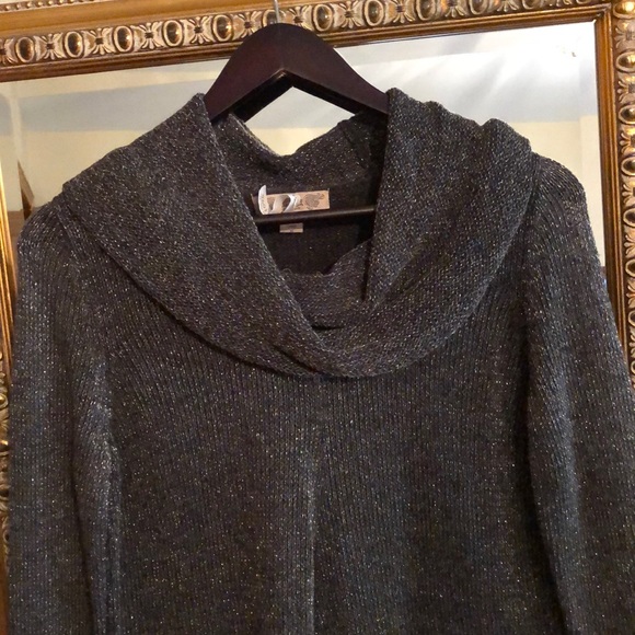 NINE WEST EUC VINTAGE AMERICA GRAY LS SWEATER SM - Picture 3 of 11